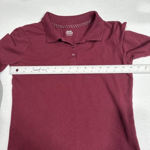 Lot Of 2 Old Navy School Uniform Long Sleeves Polo Shirts Wine Color Size XL (14 - Picture 8 of 11